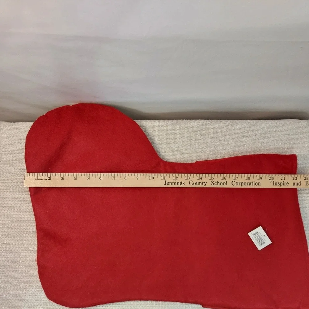Christmas Advent Calendar Stocking‎ Reindeer Cardinal Plaid Felt Red Green